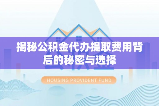 屏山揭秘公积金代办提取费用背后的秘密与选择